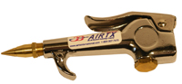 Chrome Thumb Control Air Gun, With Brass Fixed Flow Air Saver Nozzle, 1/4 in. NPTF Air Connection